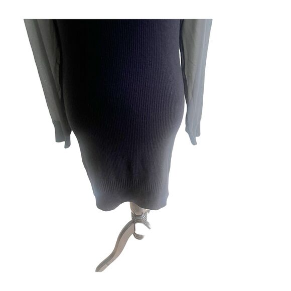 All Saints Milo Funnel Sweater Dress Black Size 6 Wool Cashmere Blend Minimalist - Picture 6 of 14